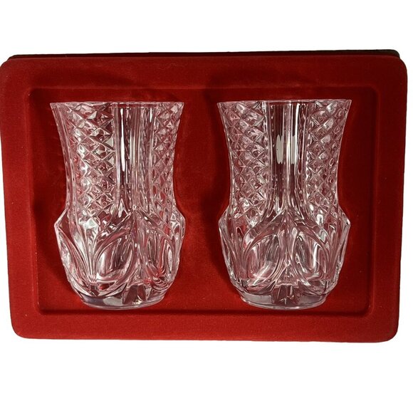 Crystal Violet Vases Mini Flower Vases 24% Lead Crystal Cristal D'Arques - Picture 1 of 7